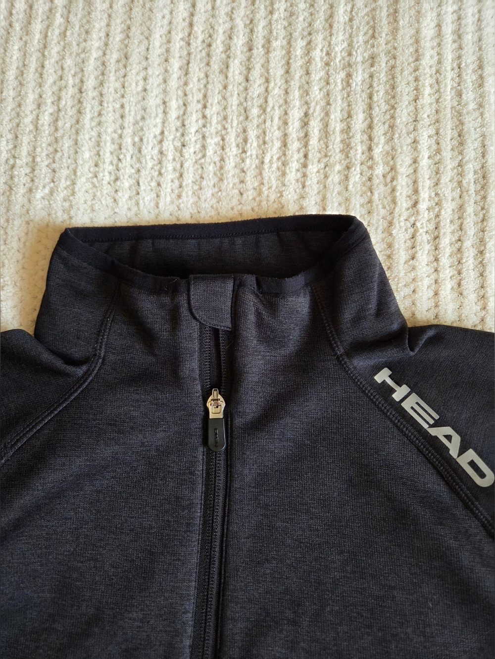 HEAD Menβs 1/4 Zip Pullover L Black Athletic Fleece Running Jacket - Picture 3 of 11
